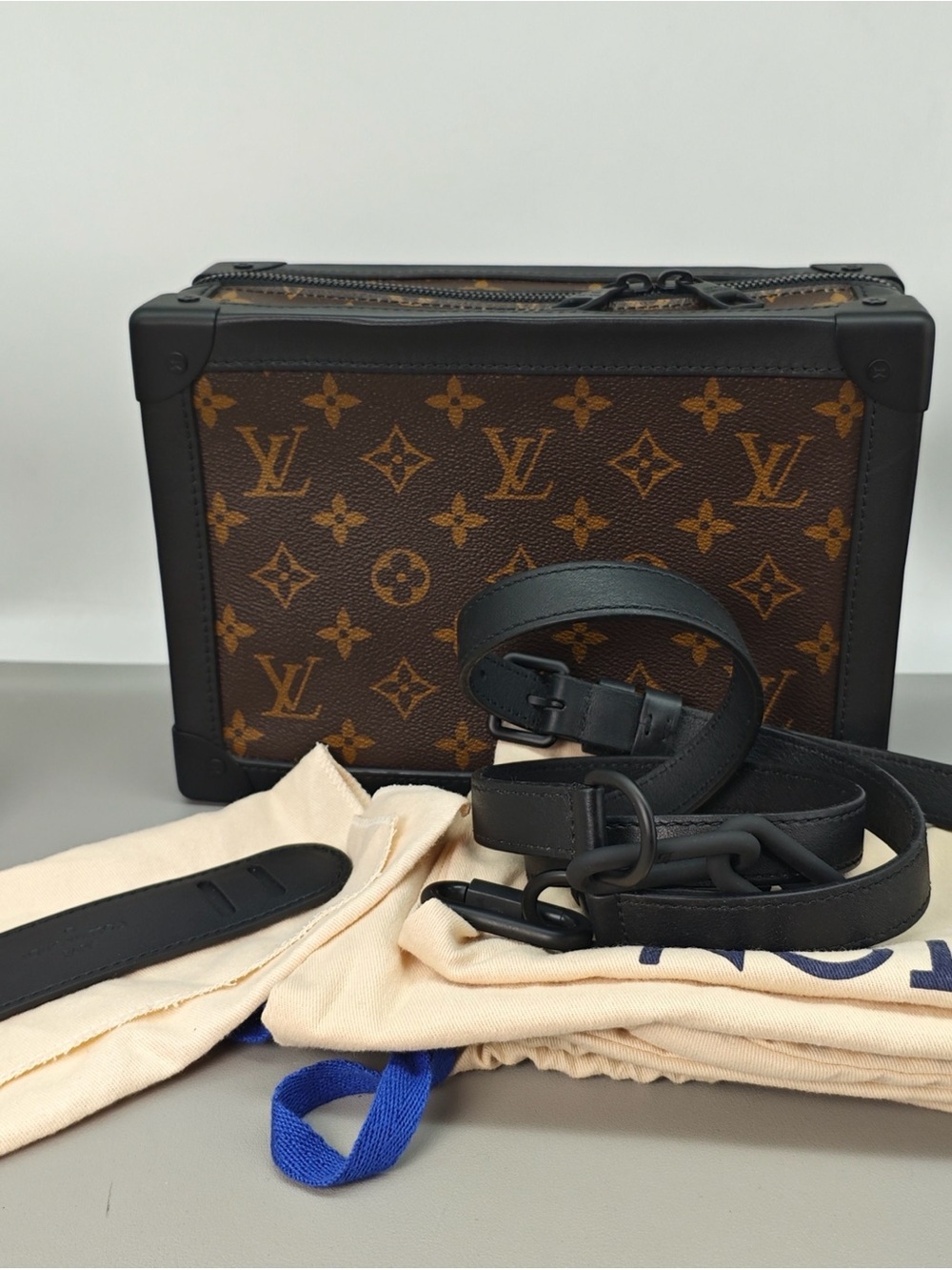Louis Vuitton Brown Monogram Canvas Trunk Crossbody with Black Trim